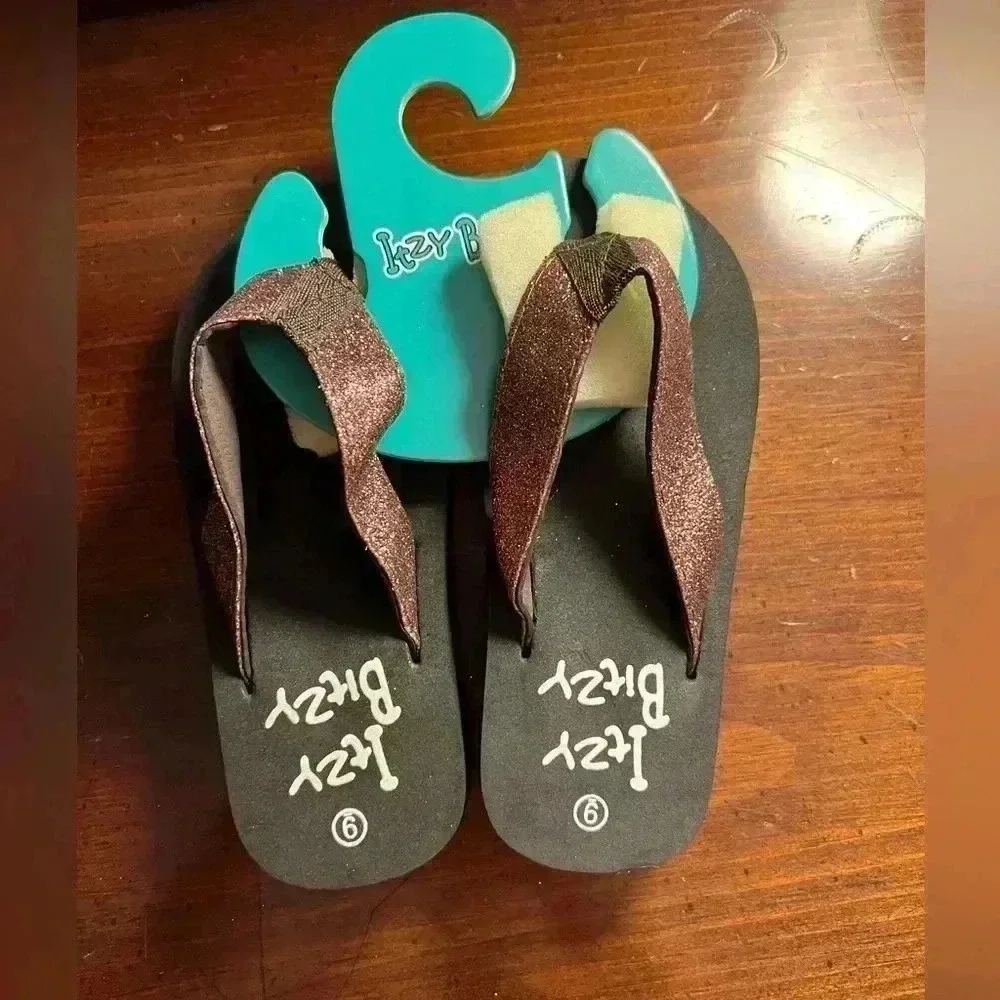 Toddler Size 9 Brown Sparkie Itzy Bitzy Flip-Flops